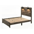 thumbnail image 3 of Queen Size Wooden Platform Bed Frame with Rustic Finish and Lamp, Suitable for Bedroom, 3 of 8