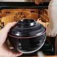 thumbnail image 4 of WHAMVOX  Chinese Soup Bowl Japanese Ramen Microwavable Serving Big Bowls Black, 4 of 8