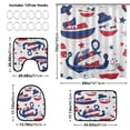 thumbnail image 3 of Nautical Pattern Bathroom Accessory Curtain Sets Bath Curtain Anti-Slip Mats and Toilet Pad 66x72in, 3 of 8