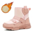 thumbnail image 4 of JTieacloth Winter Warm Lined Boots For Girls Cozy Ankle Booties Non Outdoor Casual Footwear Toddler Kids Boots With Comfortable Cushioned Sole,Cute Boots for Kids Pink, 4 of 6