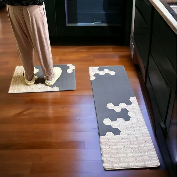 2PC Kitchen Mat Cushioned Anti-Fatigue Kitchen Rug Waterproof Non-Slip Heavy Duty 17.7x30 17.7x47inch