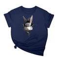 thumbnail image 1 of Tops de Cuello Alto para las Mujeres Amante Impreso Camiseta Cuello Redondo Manga Corta, Poliéster Spandex, 1 of 7