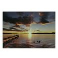 thumbnail image 3 of Coastal Cutting Board, Lake Rotorua Dramatic Sunrise North Island New Zealand Morning Scenic Scenery, Decorative Tempered Glass Cutting and Serving Board, Small Size, Yellow Red Black, by Ambesonne, 3 of 5