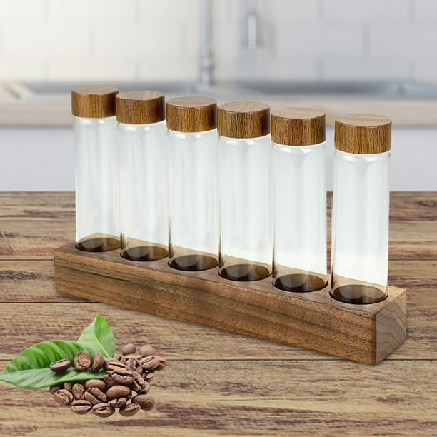 Granos de café Contenedores de almacenamiento Tubos de ensayo de vidrio Claro Recargable Vacío Almacenamiento de dulces Té Recipiente de azúcar 22g perfecl tarro de almacenamiento