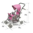 thumbnail image 6 of Cruise Folding Inline Double Doll Stroller - Gray/Pink, 6 of 10