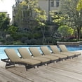 thumbnail image 2 of Modern Contemporary Urban Design Outdoor Patio Balcony Chaise Lounge Chair ( Set of 6), Brown, Rattan, 2 of 5