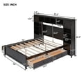 thumbnail image 2 of Harper & Bright Designs Full Size Platform Bed with All-in-One Cabinet and Storage Shelf, Wooden Full Bed Frame with 4 Drawers and Sockets, Espresso, 2 of 12