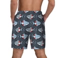 thumbnail image 2 of Lsque Mens Swim Trunks Shark Wearing Swim Ring Pattern - Bathing Suit Compression Liner - Beach Swim Shorts Swimwear - (S-3XL) - Stretch Quick Dry -XX-Large, 2 of 9