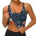 thumbnail image 2 of JUNZAN Colorful Flowers Print Women's Workout Tank Tops - U Back Fitness Top with Built-In Shelf Bra, Perfect for Yoga and Gym-XX-Large, 2 of 8
