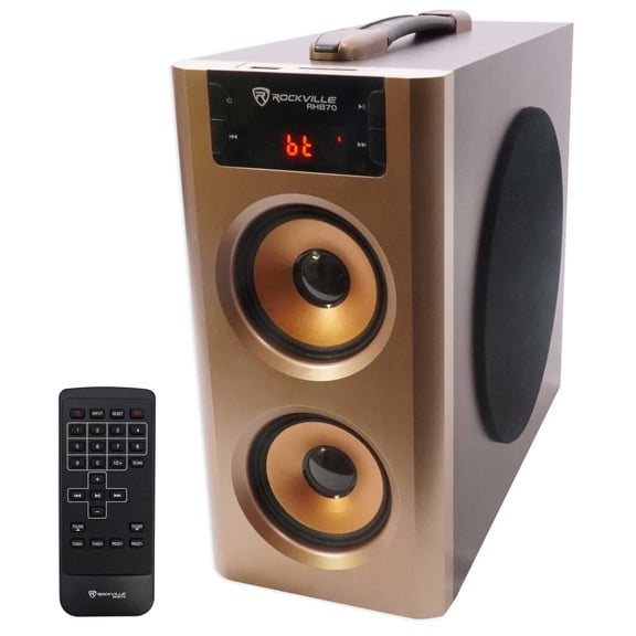Rockville RHB70 Home Theater Compact Powered Speaker System w Bluetooth, USB, FM Radio