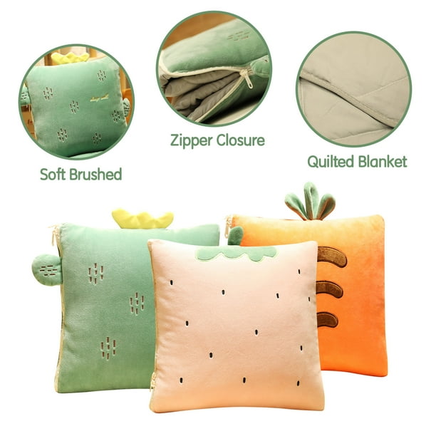 2 In 1 Blanket Pillow Foldable Blanket Extend Throw Pillows For Home Office Car Safa Walmart