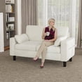 thumbnail image 4 of 56" Modern Loveseat Sofa Chair with Armrests & Side Pockets, Comfy Accent Couch with Thick Cushions for Living Room Apartment Bedroom Office, 4 of 10