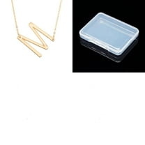 1pc Alloy Sideways Initial Pendant Necklaces for Women Golden Letter M 20.47 inch(52cm)