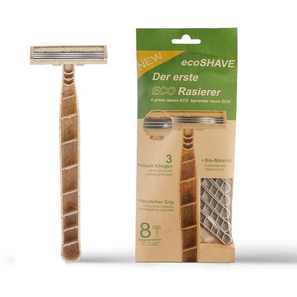 Eco Friendly Razors, 3 Blade, Disposable Razors, 8 Count, Men & Women