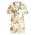thumbnail image 5 of Yufatyle Womens Button Down Pajamas Set Short Sleeve Sleepwear Summer Soft Floral Pj Lounge Set Loose Nightwear XL, 5 of 5
