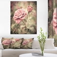 thumbnail image 1 of Vintage Pink Roses with Water Drops - Floral Art Canvas Print, 1 of 3