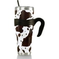 thumbnail image 1 of Cow Print Tumbler, 40 Oz Tumbler with Handle and Straw, Cute Cow Print Cup/Coffee Mug/Travel Mug, Brown Cow Print Stuff/Decor, Fun Cow Gifts for Cow Lovers Women, 40 Oz Stainless Steel Tumbler Cow, 1 of 6