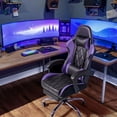 thumbnail image 5 of Homall Gaming Chair Massage Office Chair Computer Racing Chair High Back PU Leather Chair with Footrest, Purple, 5 of 9