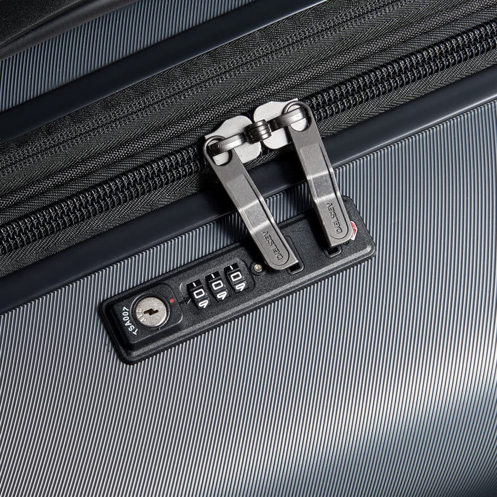 DELSEY PARIS Cruise 3.0 Large Checked Hardside Expandable Spinner Luggage, Graphite