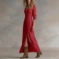 thumbnail image 6 of Women's Casual Long-Sleeve Button Front Dress, 6 of 7