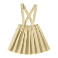 thumbnail image 2 of Girls School Dress Pleated Suspender Uniform Skirts Uniform Jumper for Girls Plain School Skirt with Adjustable & Removable Straps Uniform for Girls (Khaki 110), 2 of 5