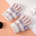 thumbnail image 4 of Kids Gloves Full Fingers Knitted Gloves Warm Mitten Winter Favor for Little Boys and Girls 4-7 Years Old 3 Pairs, 4 of 9