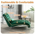 thumbnail image 4 of HOMEFUN Emerald Modern Tufted Velvet Chaise Lounge for Living Room with 1-Bolster Pillow and solid Acrylic legs, 4 of 6