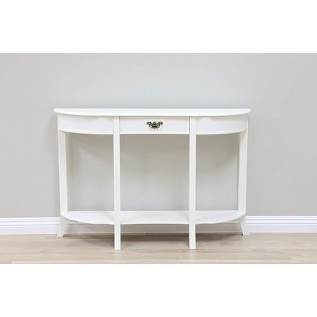 Ghp 47 5 X12 X31 White Half Moon Round Console Table With External Shelf Drawer Ghp 47 5 X12 X31 White Half Moon Round Console Table With External Shelf Drawer