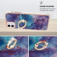 thumbnail image 3 of 360 Degree Rotating Ring Stand Case for iPhone 11,Dteck Shockproof Marble Patterned TPU Case Kickstand Slim Back Cover, Purple, 3 of 6