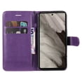 thumbnail image 3 of Nalacover Wallet Case for Google Pixel 7A, Card Slots Holder Magnetic Clasp Premium Luxury PU Leather Flip Folio Cover with Kickstand Wrist Strap Soft Silicone Shockproof Case,Purple, 3 of 8