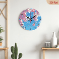 thumbnail image 5 of 2D Flat, 1pc, Cherry blossom tree Backdrop Clock10Inch Wood Veneer Europe and America Style Round Silent Flat Wall ClockAdd Joyful Time to Your Study Or Living Room, Pe, 5 of 7