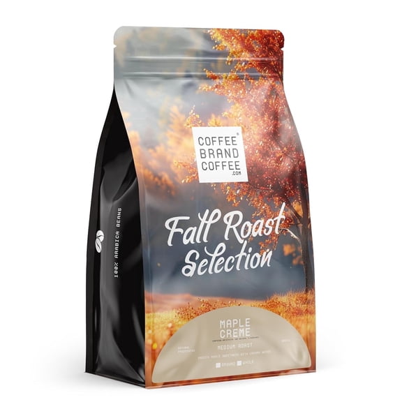 Coffee Brand Coffee Maple Creme Medium Roast Arabica Flavored Whole Bean, Smooth and Creamy Maple Taste, 12 oz
