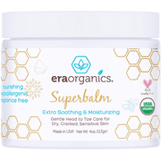 Era Organics Healing Ointment for Babies - USDA Certified Organic Natural Gentle Moisturizer for Sensitive Skin Prone To Baby Eczema, Cradle Cap, Rashes, Hives & More Super Balm 4 Ounce