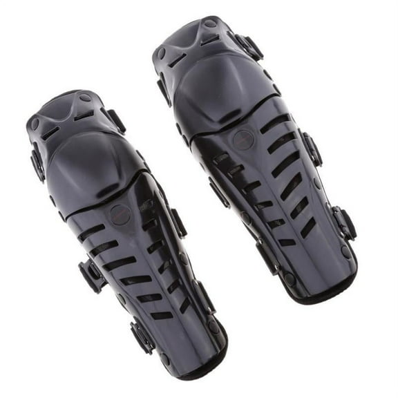 Knee Pads, Adjustable Long Leg Sleeve Gear Crashproof Antislip Protective Shin Guards for Motorcycle Mountain Biking-1 Pair Black