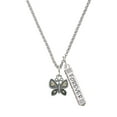 thumbnail image 1 of Delight Jewelry Two-tone Butterfly with Hearts Silvertone Forever Bar Charm Necklace, 23", 1 of 4