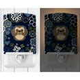 thumbnail image 2 of Carolines Treasures Blue Flowers Chocolate Brown Shih Tzu Ceramic Night Light 6x4x3 multicolor, 2 of 2