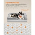 thumbnail image 3 of FEANDREA ama para Perros, Cama para Mascotas, 106 x 81 x 18 cm, Ortopédica con Espuma Corrugada, Funda Extraíble con Motivo Rosa de Peluche, Bordes Elevados Acolchados, Gris Paloma, 3 of 5
