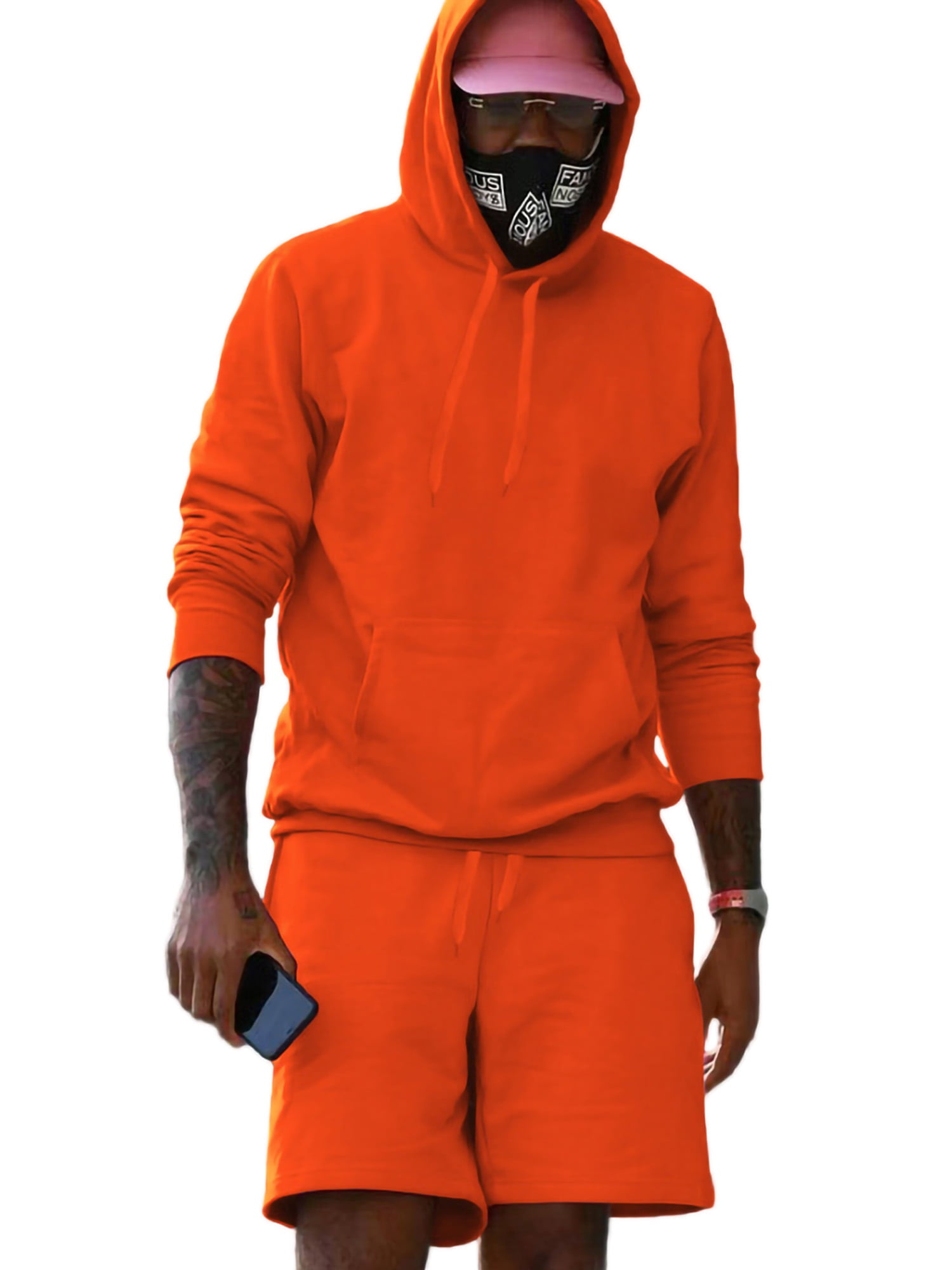 Lumento Mens 2 Piece Outfits Long Sleeve Tracksuit Hooded Jogger Sets