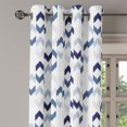 thumbnail image 2 of Ambesonne Ethnic Grommet Curtain, Ikat Chevron Zig Zag, 50" x 96", Slate Blue Purple White, 2 of 6
