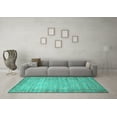 thumbnail image 3 of Ahgly Company Indoor Round Abstract Turquoise Blue Contemporary Area Rugs, 6' Round, 3 of 4