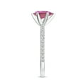 thumbnail image 4 of 1.74 CT Pink Sapphire Moissanite Ring Side Stone Engagement Ring in Sterling Silver/ White Gold Plated Pear Shaped September Birthstone Wedding Ring, Birthday, Anniversary Jewelry, Ring Size 8, 4 of 4
