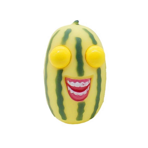 Divertido juguete para apretar con forma de sandía que hace estallar los ojos, juguete de plástico suave para apretar, muñeco de fruta con forma de globo ocular que revienta, juguete antiestrés para