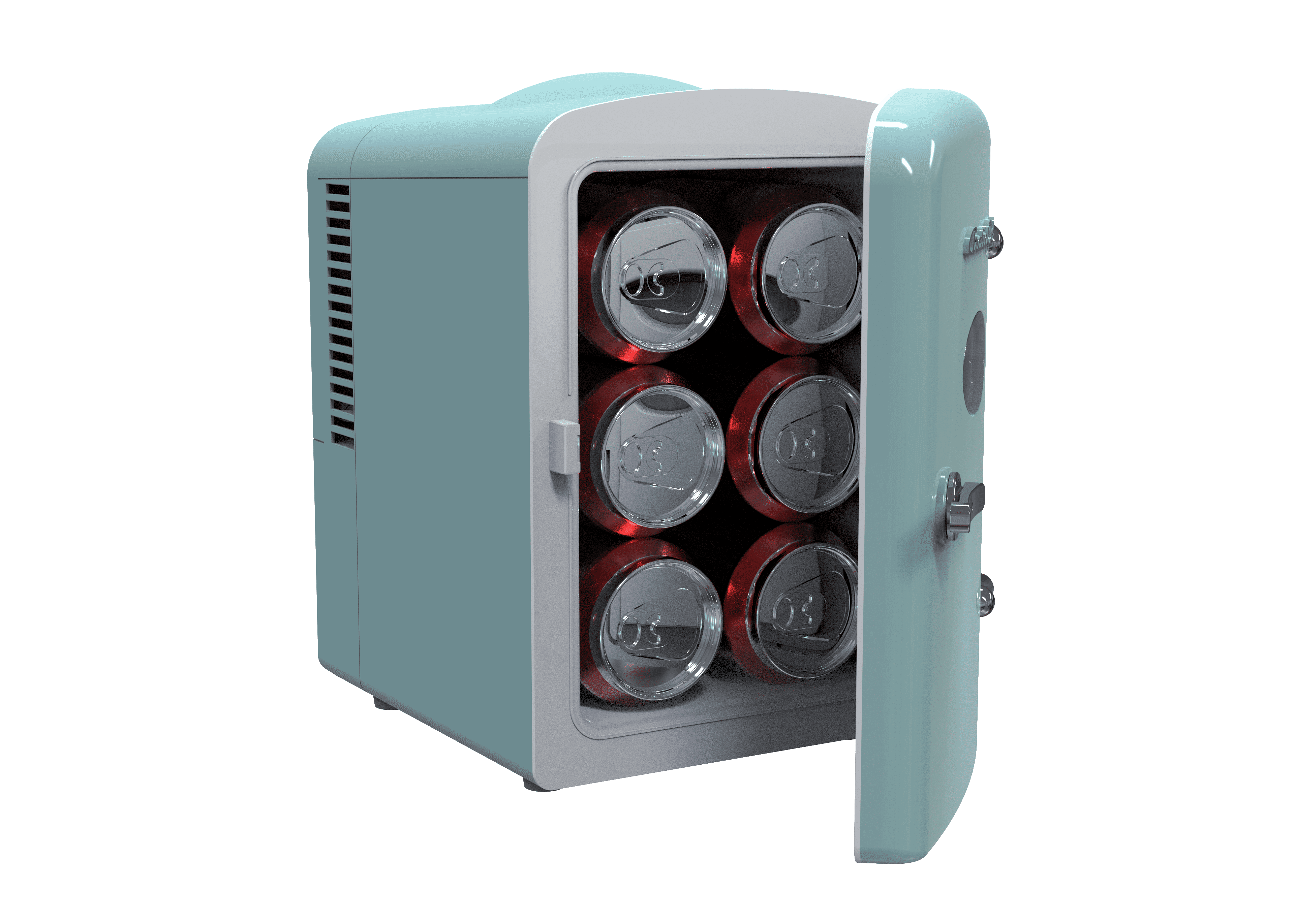 Arctic Chef Portable Mini Retro 6 Can Beverage Refrigerator, Blue
