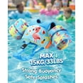 thumbnail image 2 of HeySplash Swim Vest For Kid,Arm Floaties with Adjustable Strap Fit 13-30 Lbs,Pool Sea Swimming Aid,Blue Flamingo, 2 of 5