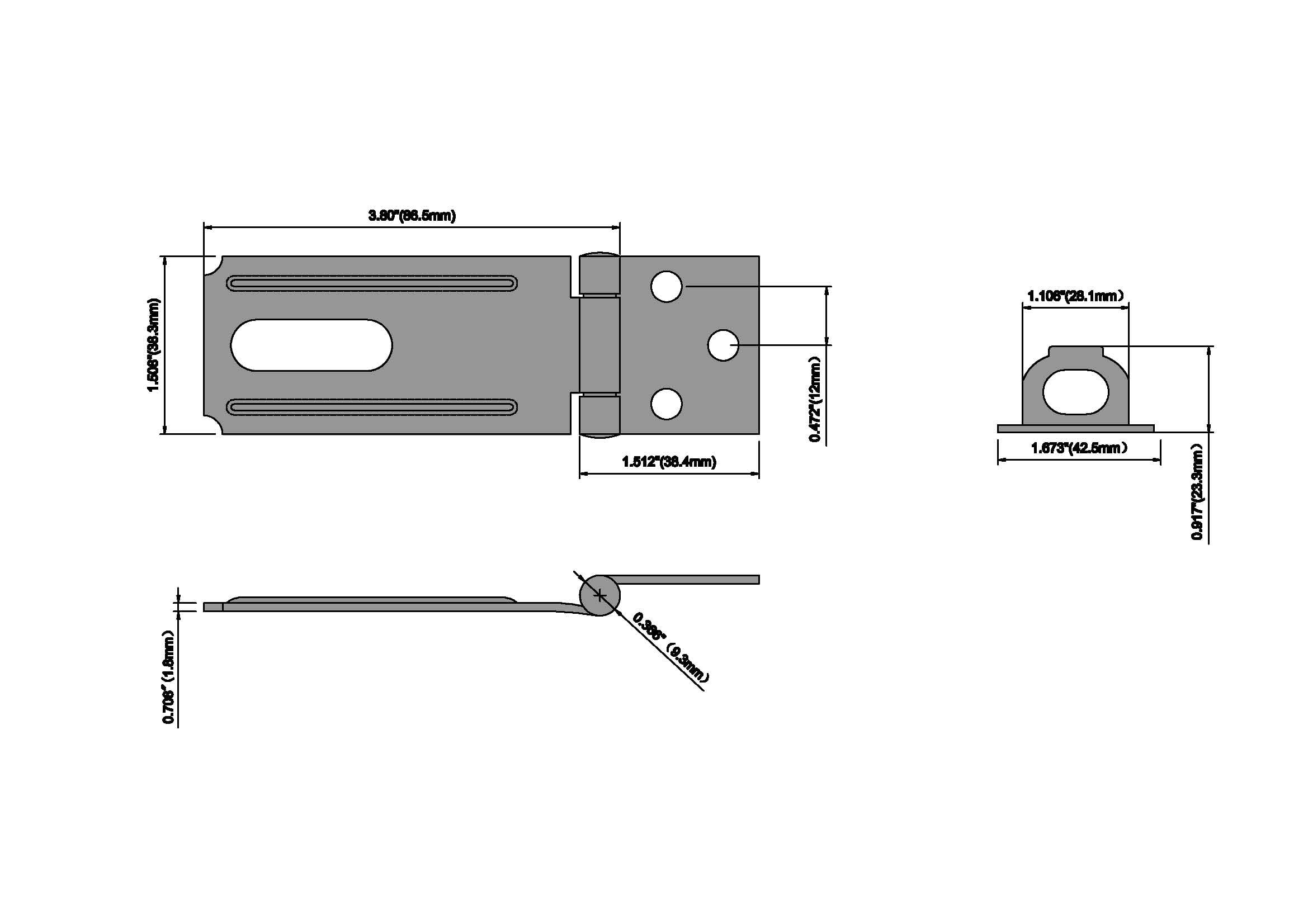 (2 pack) Hyper Tough 3.5 in. Horizontal Staple Safety Hasp, Zinc Plated