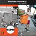 thumbnail image 3 of Wellmax WM99100 Series Folding Shopping Cart with Wheels, Grocery Cart with Removable Canvas with Cover, Lightweight Utility Cart for Groceries and Laundry - Holds up to 120 lbs Orange, 3 of 7