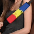 thumbnail image 4 of Chririnla Automotive Seat Belt Pads Soft Touch Polyester, Compatible with, Suitable for SUV, Romanian flag print, 4 of 7