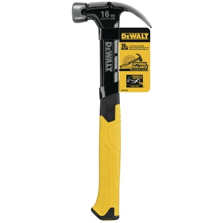 

DEWALT 16 oz. Smooth Face Curve Claw Hammer 11-3/4 Steel Handle