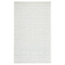 SAFAVIEH Vermont Thurstan Geometric Wool Area Rug, 5' x 8', Ivory/Light Blue