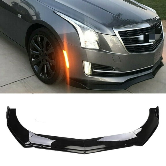 For Cadillac ATS CTS Gloss Black Front Bumper Lip Body Spoiler Splitter Body Kit